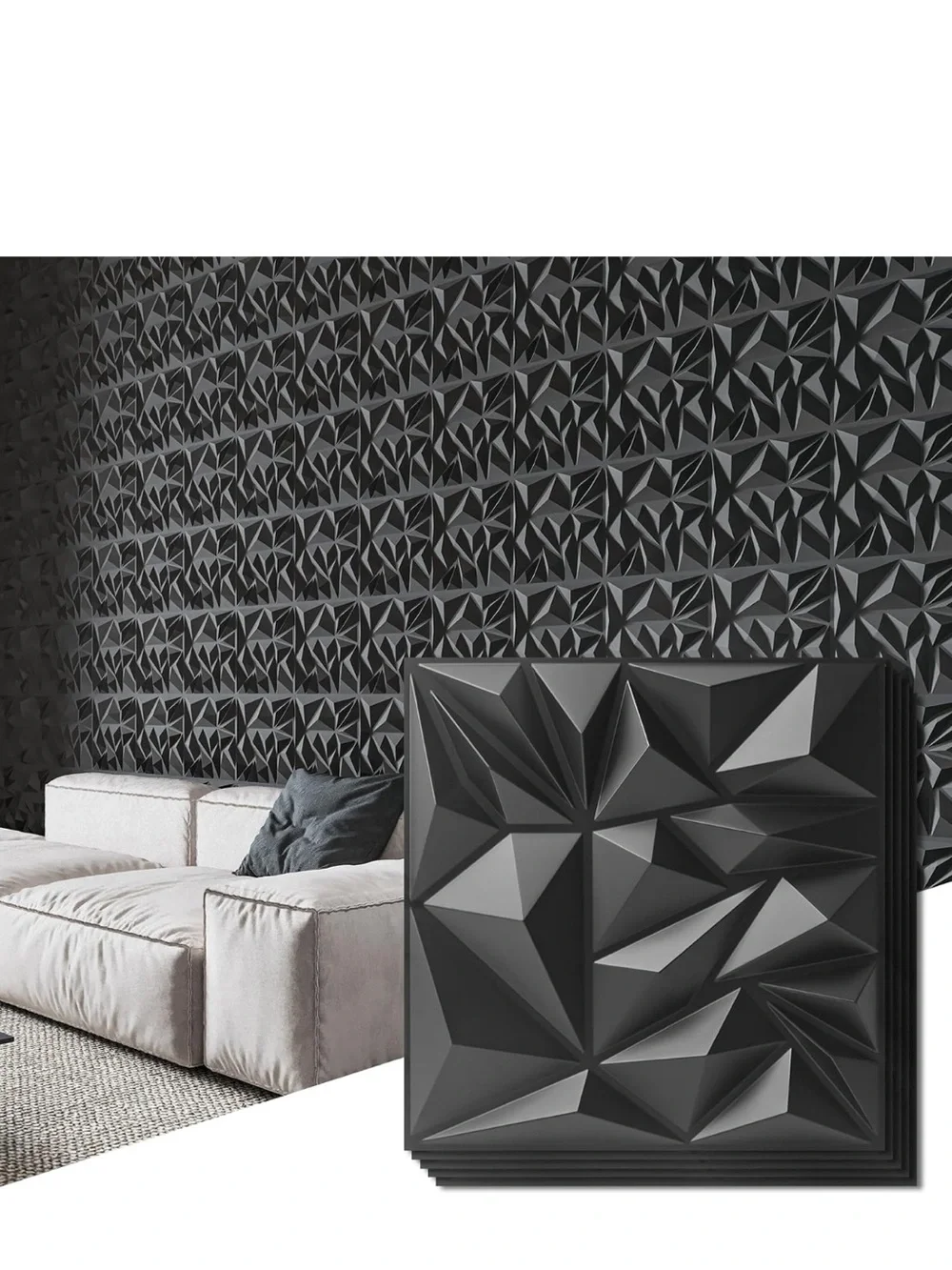 White 3D Wall Panels - Modern Textured Accent Tiles